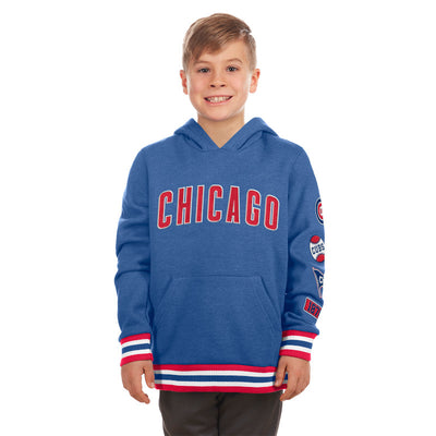 CHICAGO CUBS NEW ERA YOUTH PATCHES BLUE HOODIE