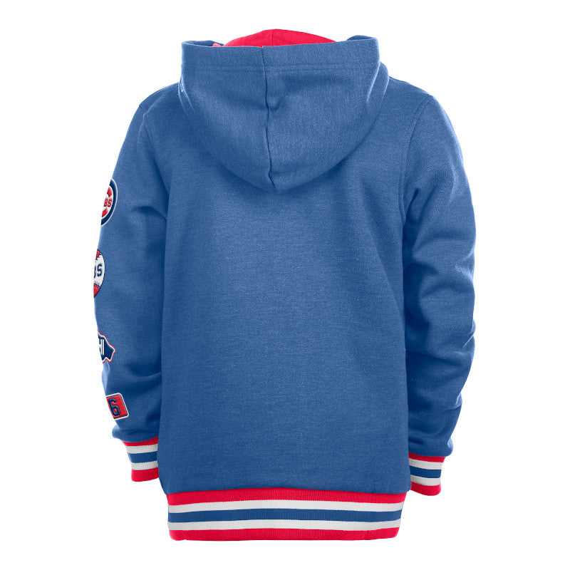 CHICAGO CUBS NEW ERA YOUTH PATCHES BLUE HOODIE