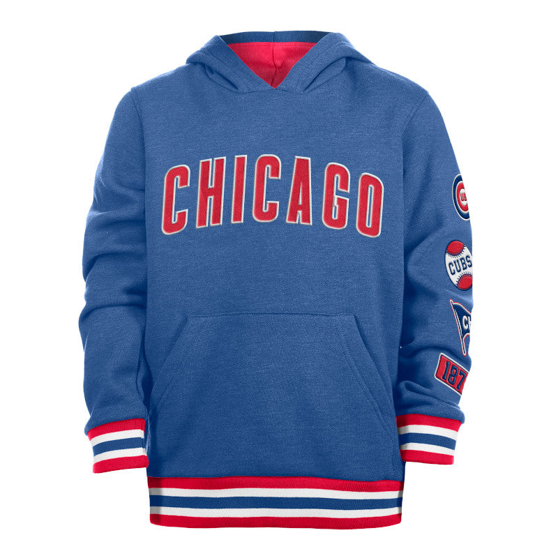 CHICAGO CUBS NEW ERA YOUTH PATCHES BLUE HOODIE