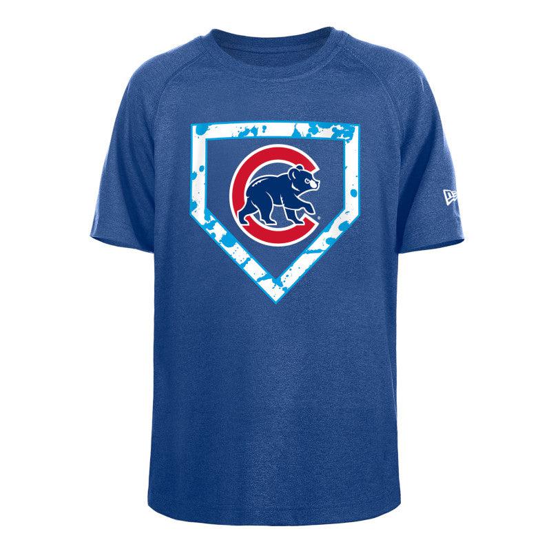 CHICAGO CUBS NEW ERA YOUTH WALKING BEAR DIAMOND SPLATTER BLUE TEE