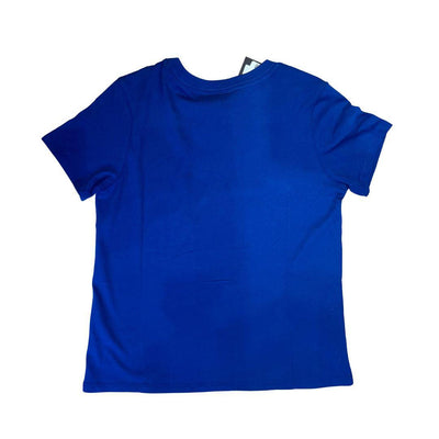 CHICAGO CUBS THE WILD COLLECTIVE WOMEN'S SATIN APPLIQUE BLUE TEE