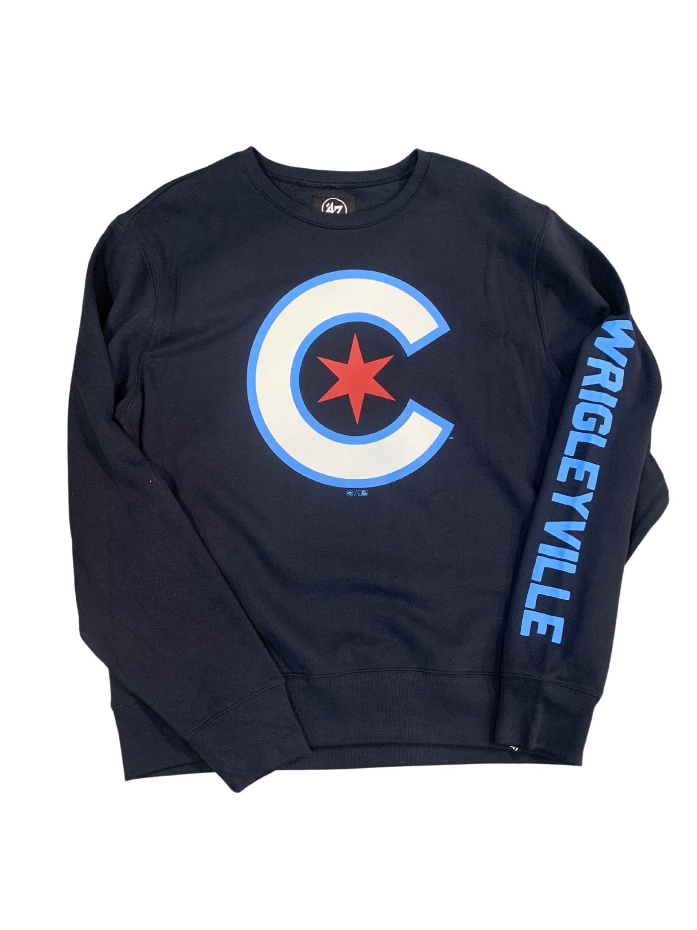 CHICAGO CUBS '47 MEN'S CITY CONNECT NAVY CREW NECK