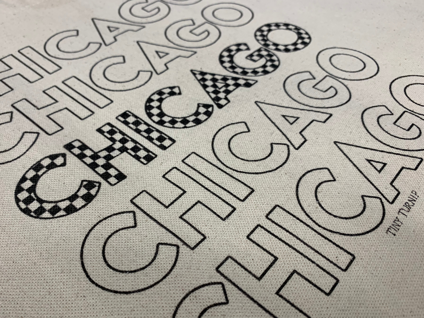 CHICAGO CUBS TINY TURNIP RACE FLAG TOTE BAG