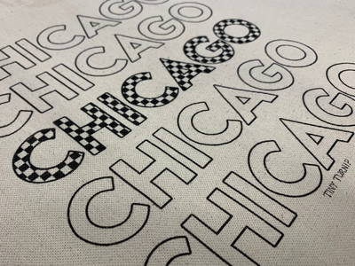 CHICAGO CUBS TINY TURNIP RACE FLAG TOTE BAG