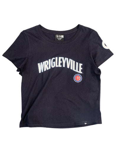 CHICAGO CUBS NEW ERA WOMEN'S WRIGLEYVILLE NAVY TEE