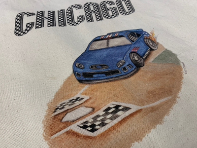 CHICAGO CUBS TINY TURNIP RACE CAR TOTE BAG
