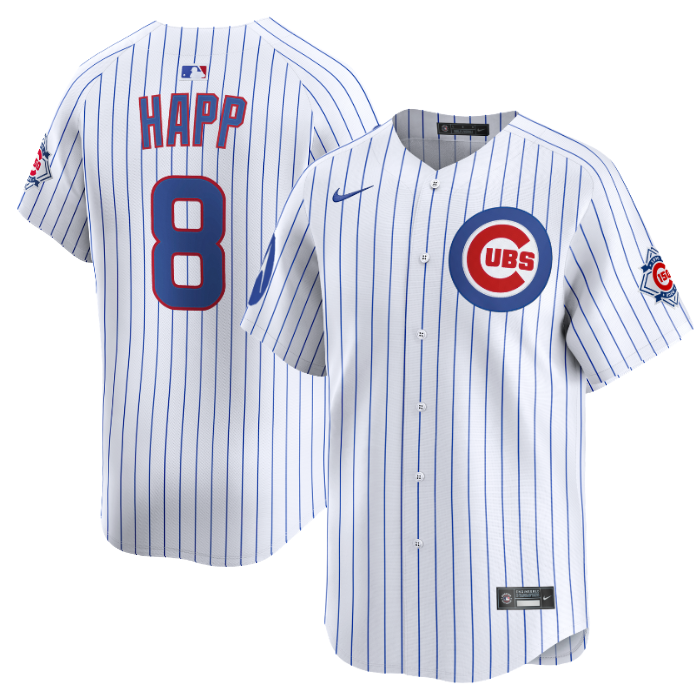 Chicago Cubs Ian Happ Home 150th Anniversary Limited Jersey by Nike Jersey Nike