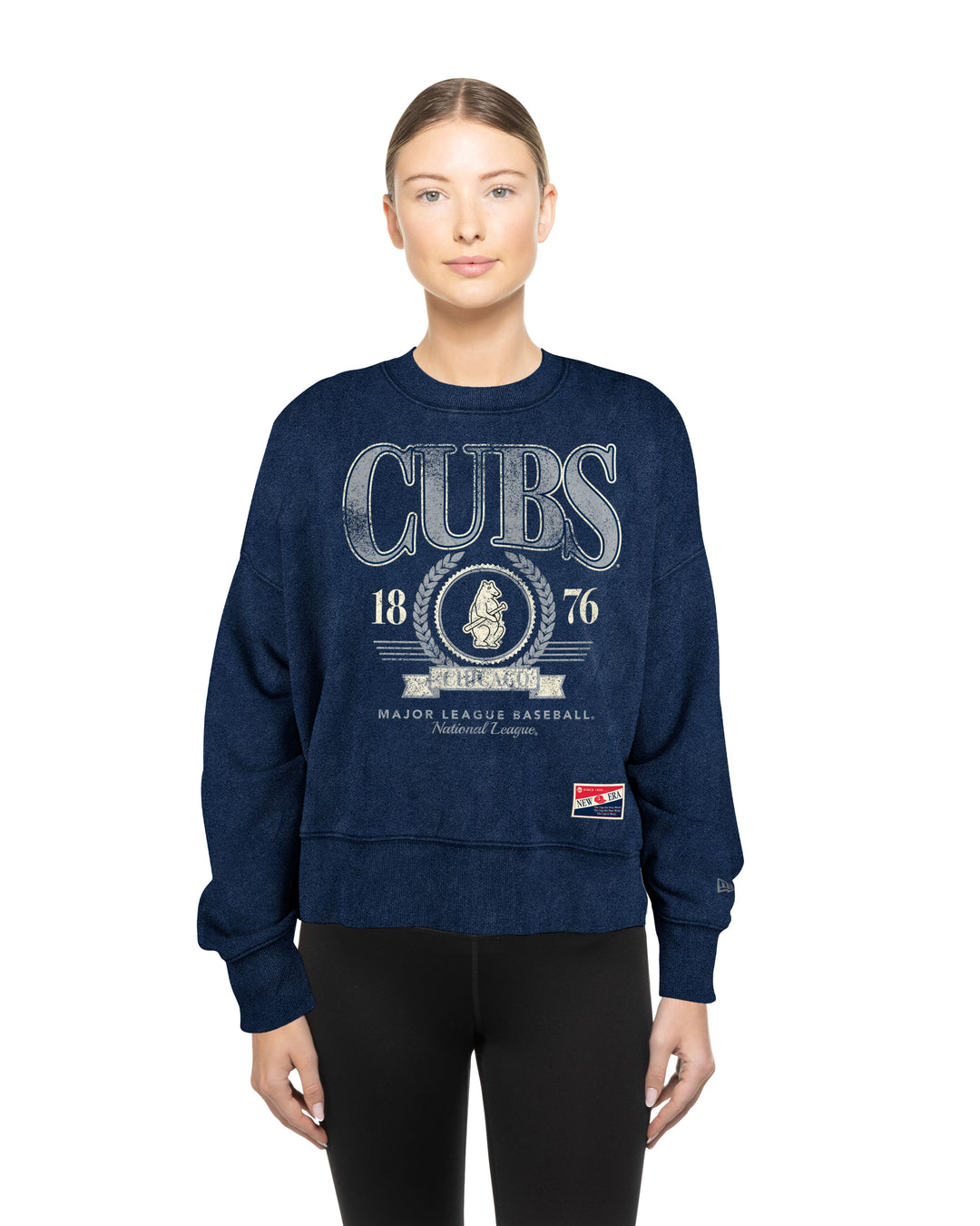 Chicago Cubs 1914 Throwback Navy Women's Crew Sweatshirt by New Era Sweatshirts & Hoodies NEW ERA CAP COMPANY INC