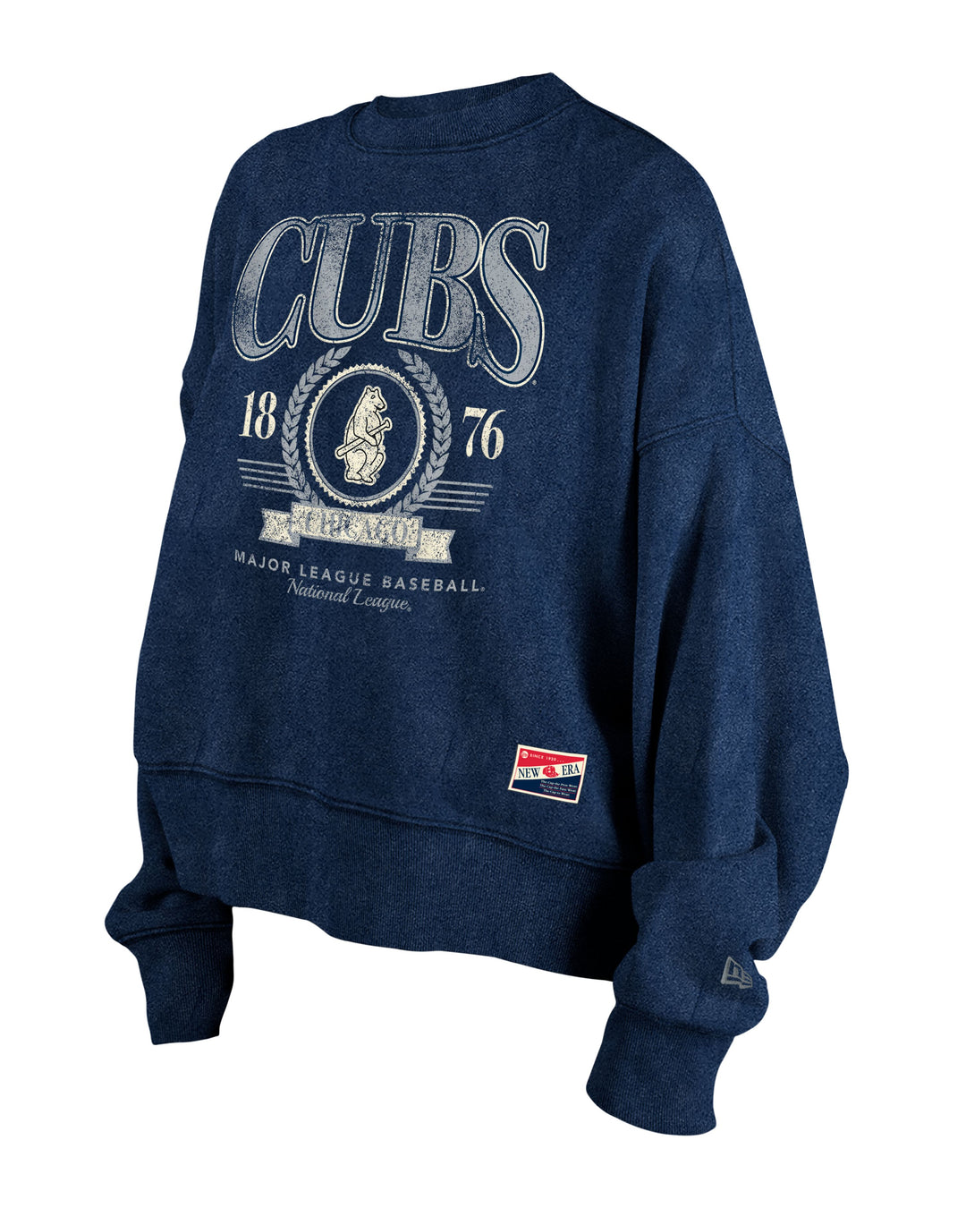 Chicago Cubs 1914 Throwback Navy Women's Crew Sweatshirt by New Era Sweatshirts & Hoodies NEW ERA CAP COMPANY INC