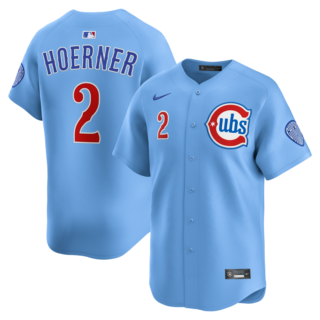 Chicago Cubs Nico Hoerner Blues Alternate Limited Baby Blue Jersey