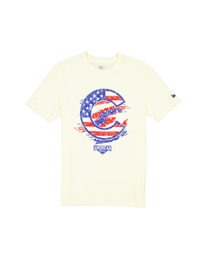Chicago Cubs July 4th Cream Short Sleeve T-Shirt by New Era Short Sleeve Tees NEW ERA CAP COMPANY INC