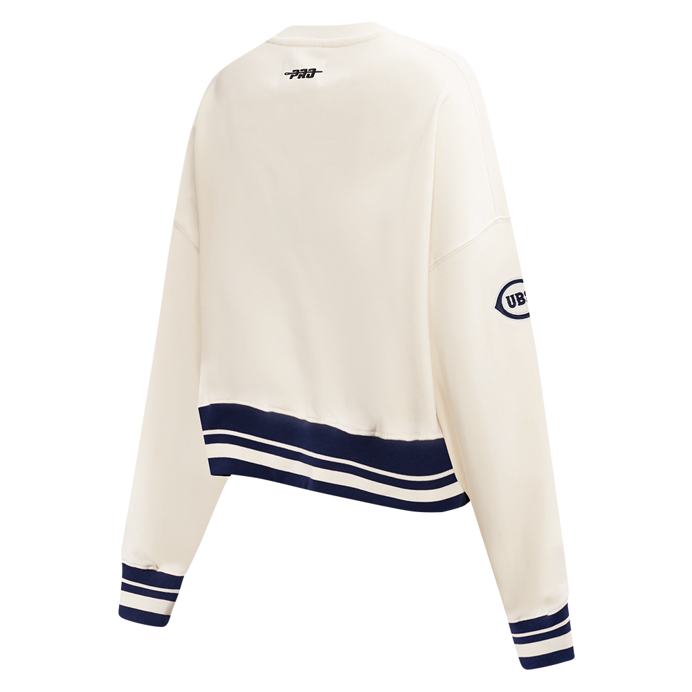 Chicago Cubs 1929 Logo Women's Cream Crewneck by Pro Standard Sweatshirts & Hoodies PRO STANDARD
