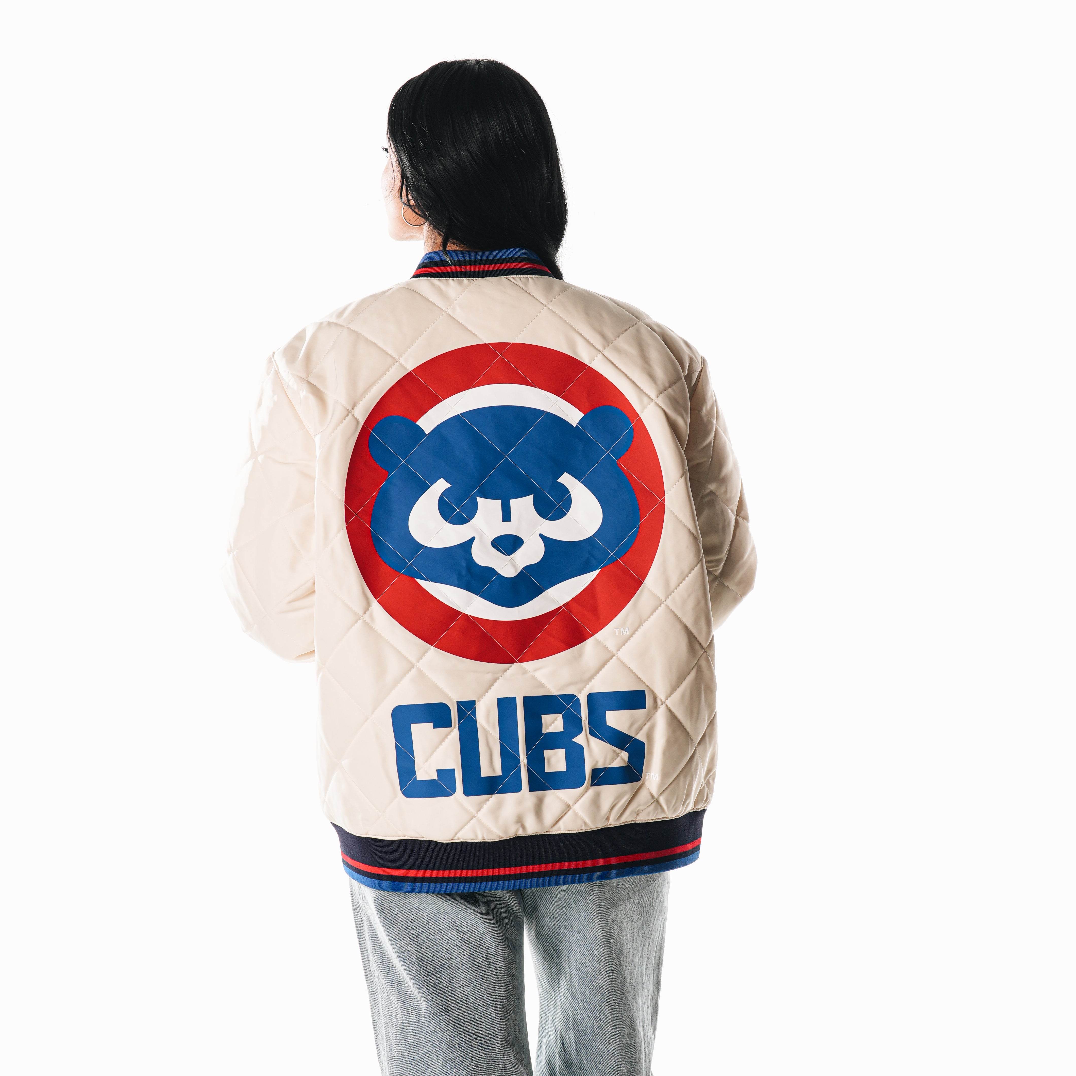 Chicago Cubs 1984 Women's Oversized Quilted Puffer Jacket by The