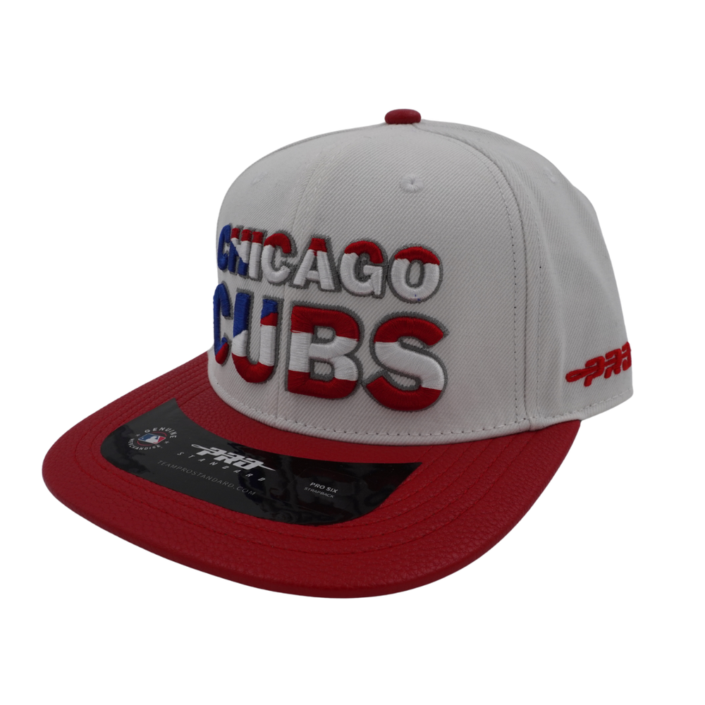 Pro Cubs Chicago Cubs Puerto Rico Flag Leather Adjustable Cap by Pro Standard ...