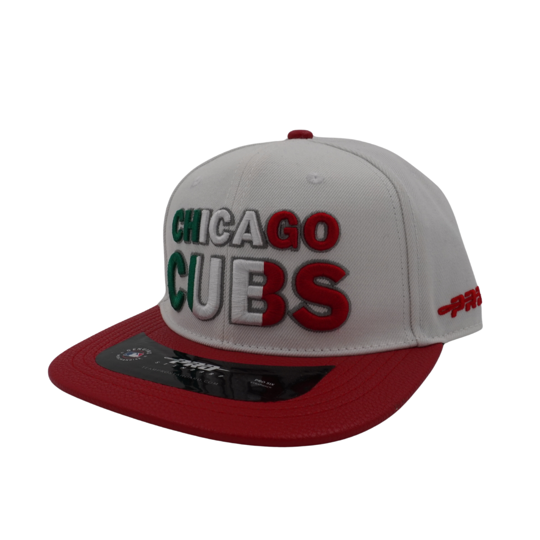 Chicago Cubs Mexico Flag Leather Adjustable Cap by Pro Standard - Ivy Shop