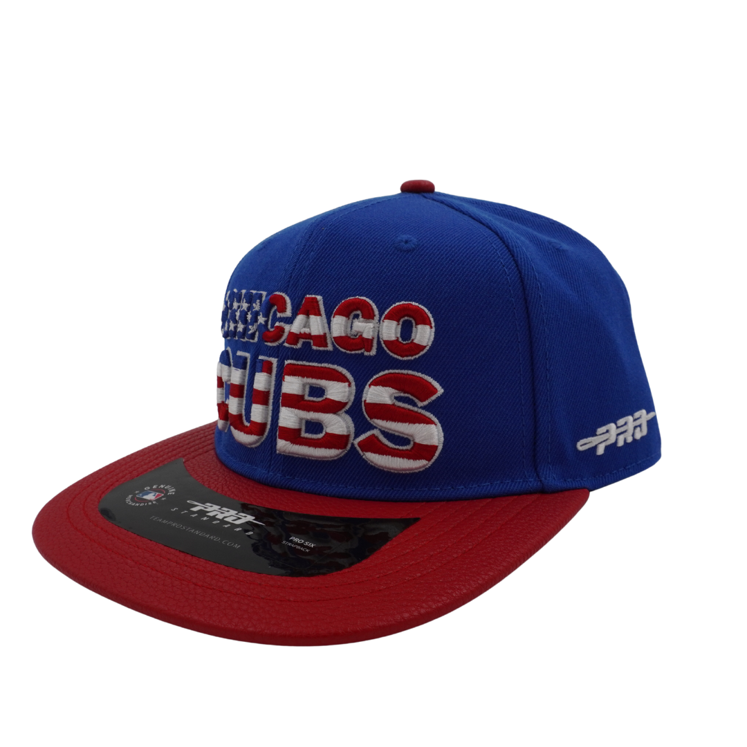 Chicago Cubs USA Flag Leather Adjustable Cap by Pro Standard - Ivy Shop