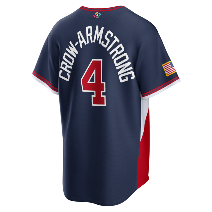 Pete Crow-Armstrong USA Baseball Navy Adult Jersey by Nike