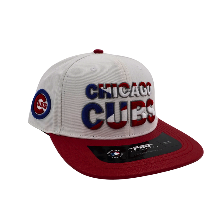 Chicago Cubs Puerto Rico Flag Leather Adjustable Cap by Pro Standard - Ivy Shop
