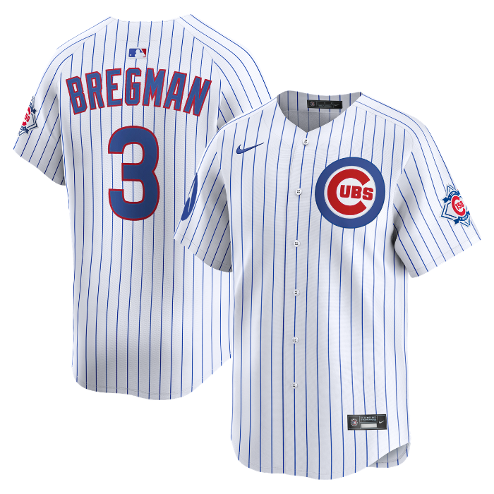 Chicago Cubs Alex Bregman Home 150th Anniversary Limited Jersey by Nike Jerseys Nike