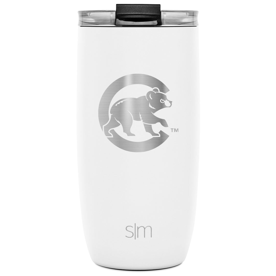 Chicago Cubs Voyager Mug White Tumbler by Simple Modern - 16oz Home & Office Simple Modern