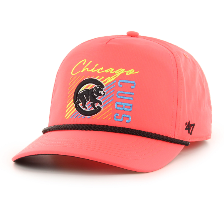 CHICAGO CUBS '47 HITCH WALKING BEAR NEON PINK SNAPBACK ROPE CAP