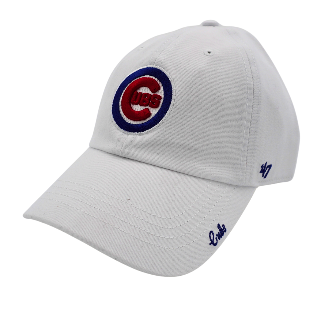 CHICAGO CUBS 47 BRAND WOMEN'S BULLSEYE WHITE CAP