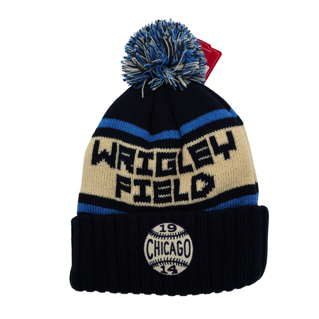 Cubs Wrigley Field Knit Ball Pillow - Navy