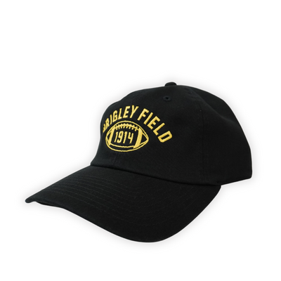 WRIGELY FIELD BLACK 1914 FOOTBALL ADJUSTABLE  CAP
