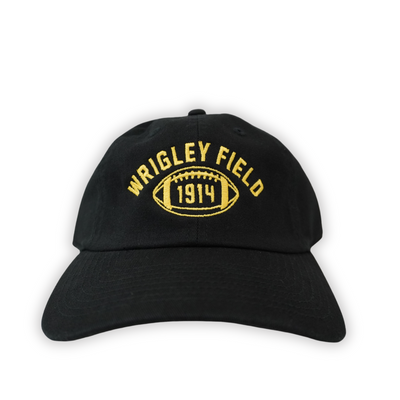 WRIGELY FIELD BLACK 1914 FOOTBALL ADJUSTABLE  CAP