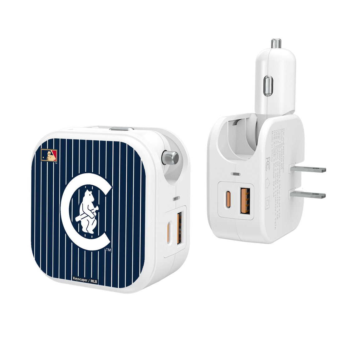 Chicago Cubs 1911-1912 - Cooperstown Collection Pinstripe 2 in 1 USB Charger Chargers and Powerbanks Keyscaper