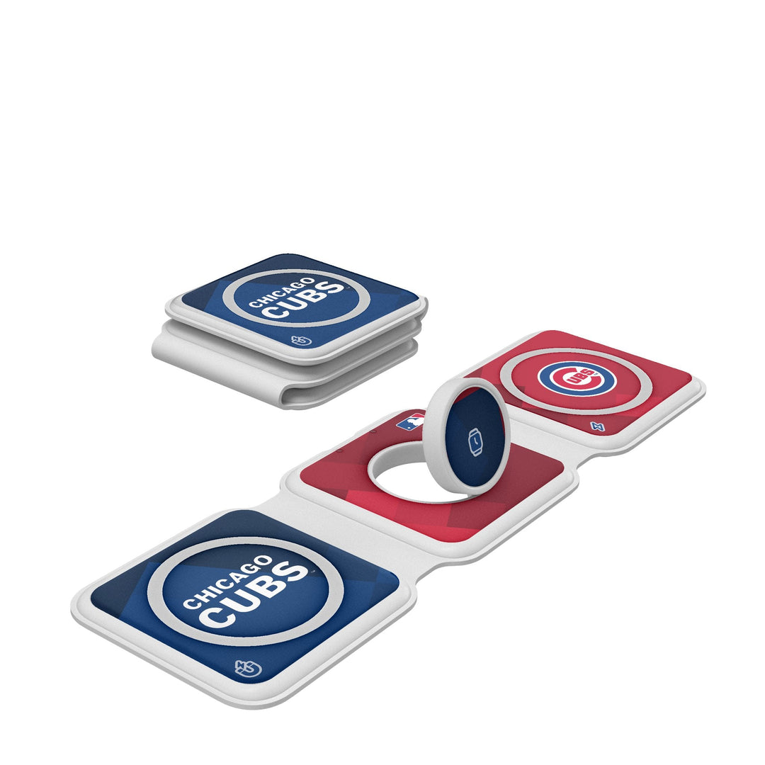 Chicago Cubs Color Block Foldable 3 in 1 Charger Chargers and Powerbanks Keyscaper