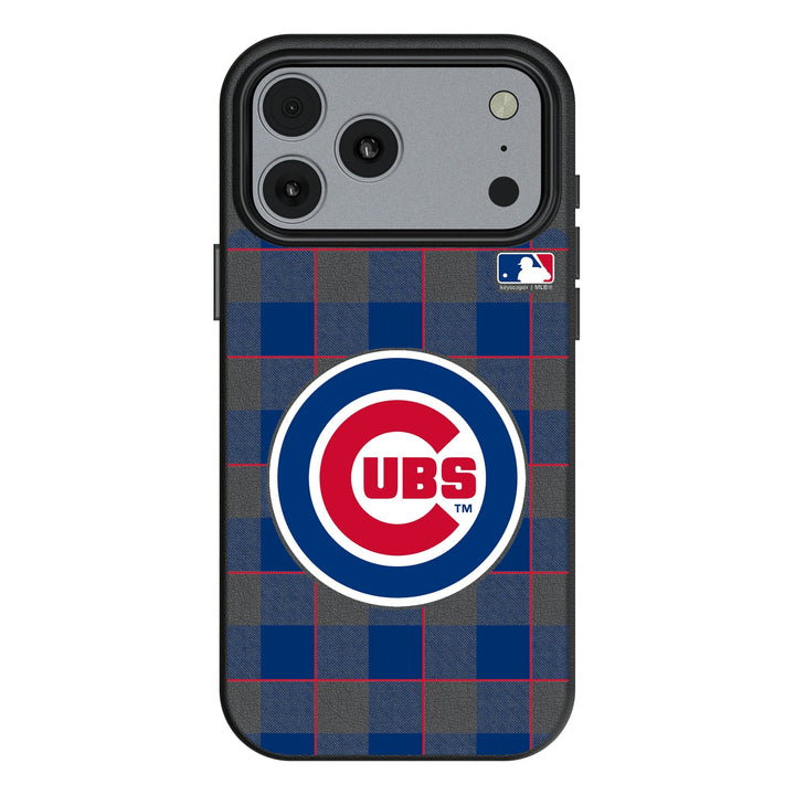 Chicago Cubs Plaid MagSafe Compatible Phone Case for Apple iPhone 17 Series Phone Cases Keyscaper