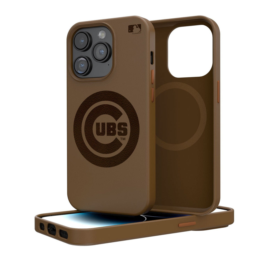 Chicago Cubs Woodburned Brown Magnetic Case Phone Cases Keyscaper