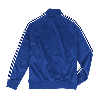 CHICAGO CUBS MITCHELL & NESS MEN'S BIG & TALL 1914 LOGO STRIPED BLUE TRACK JACKET