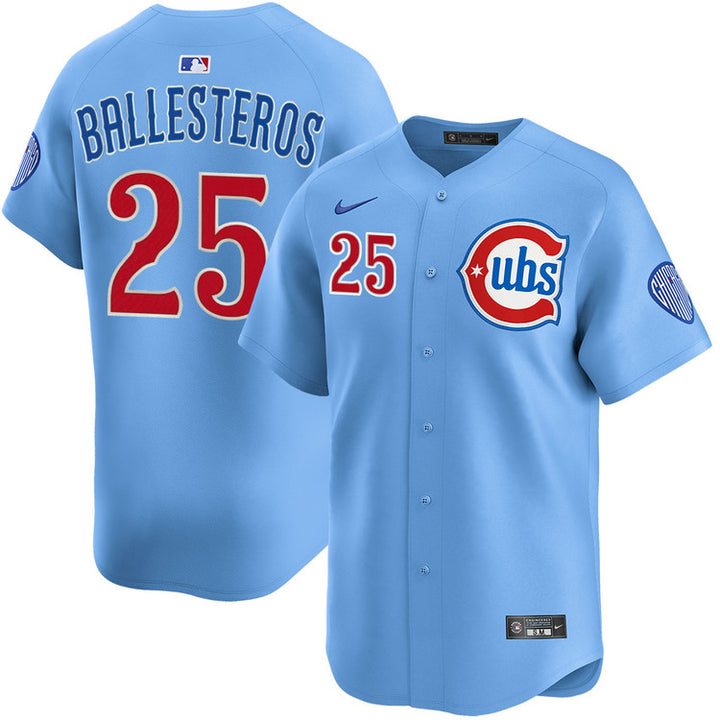 Chicago Cubs Moisés Ballesteros Blues Alternate Limited Baby Blue Jersey by Nike