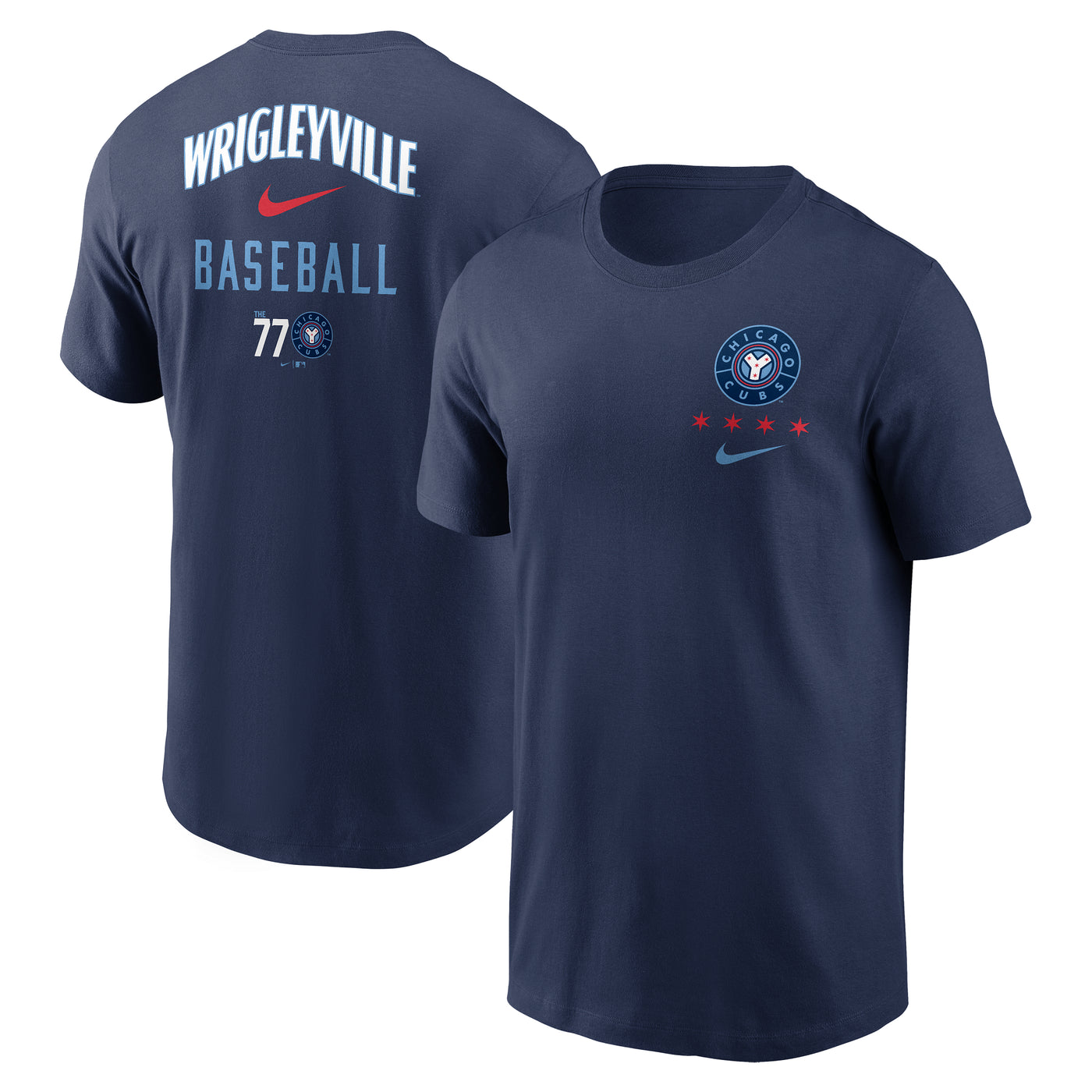 CHICAGO CUBS NIKE MEN'S CITY CONNECT STARS 77 NAVY TEE