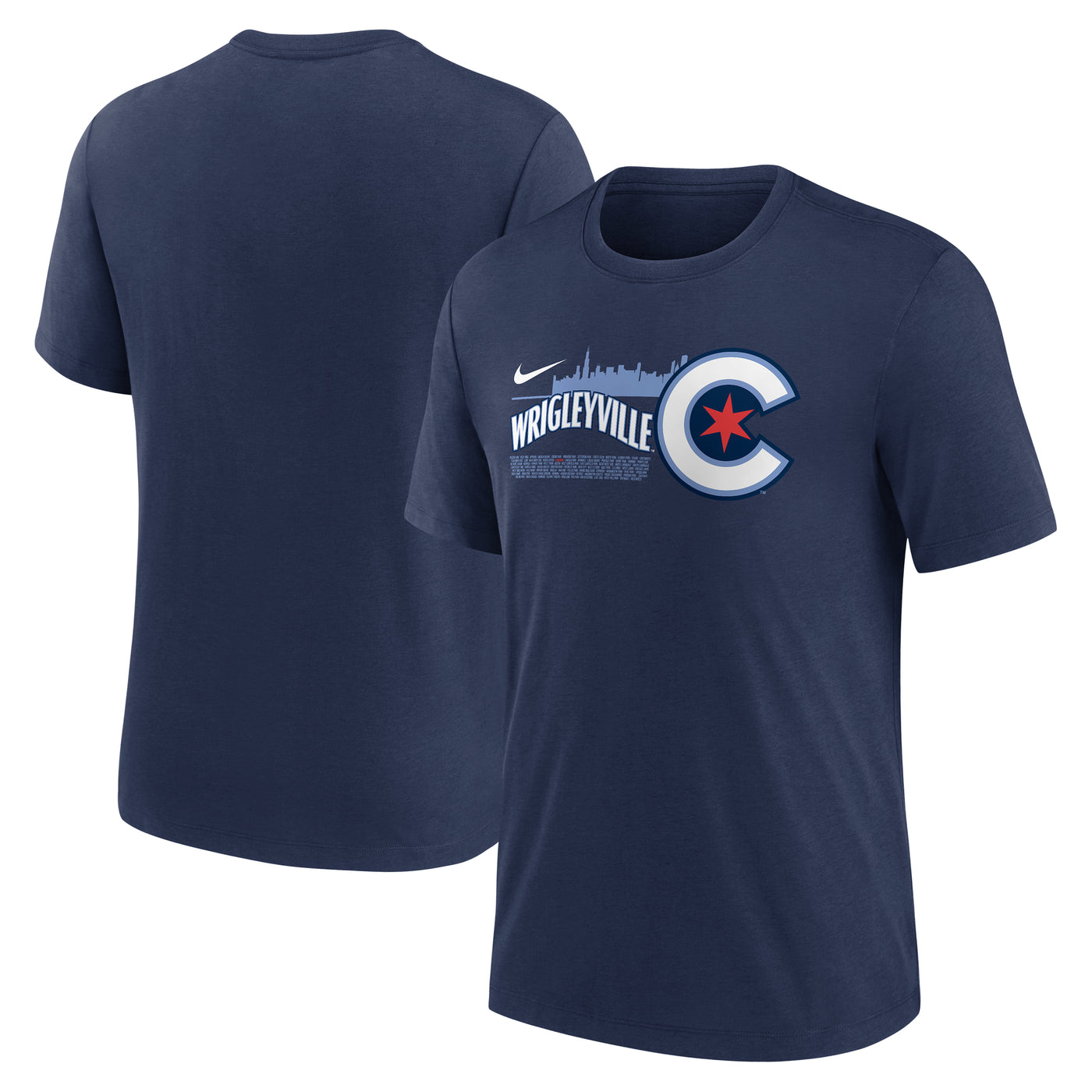 CHICAGO CUBS NIKE MEN'S CITY CONNECT WRIGLEYVILLE SKYLINE NAVY TEE