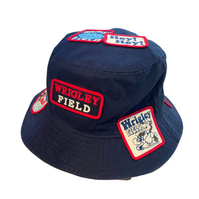 CHICAGO CUBS AMERICAN NEEDLE WRIGLEY FIELD PATCH NAVY BUCKET HAT