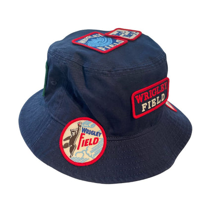 CHICAGO CUBS AMERICAN NEEDLE WRIGLEY FIELD PATCH NAVY BUCKET HAT