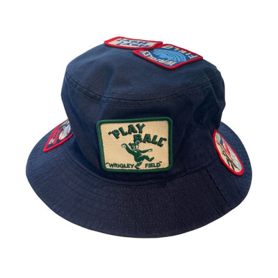 CHICAGO CUBS AMERICAN NEEDLE WRIGLEY FIELD PATCH NAVY BUCKET HAT