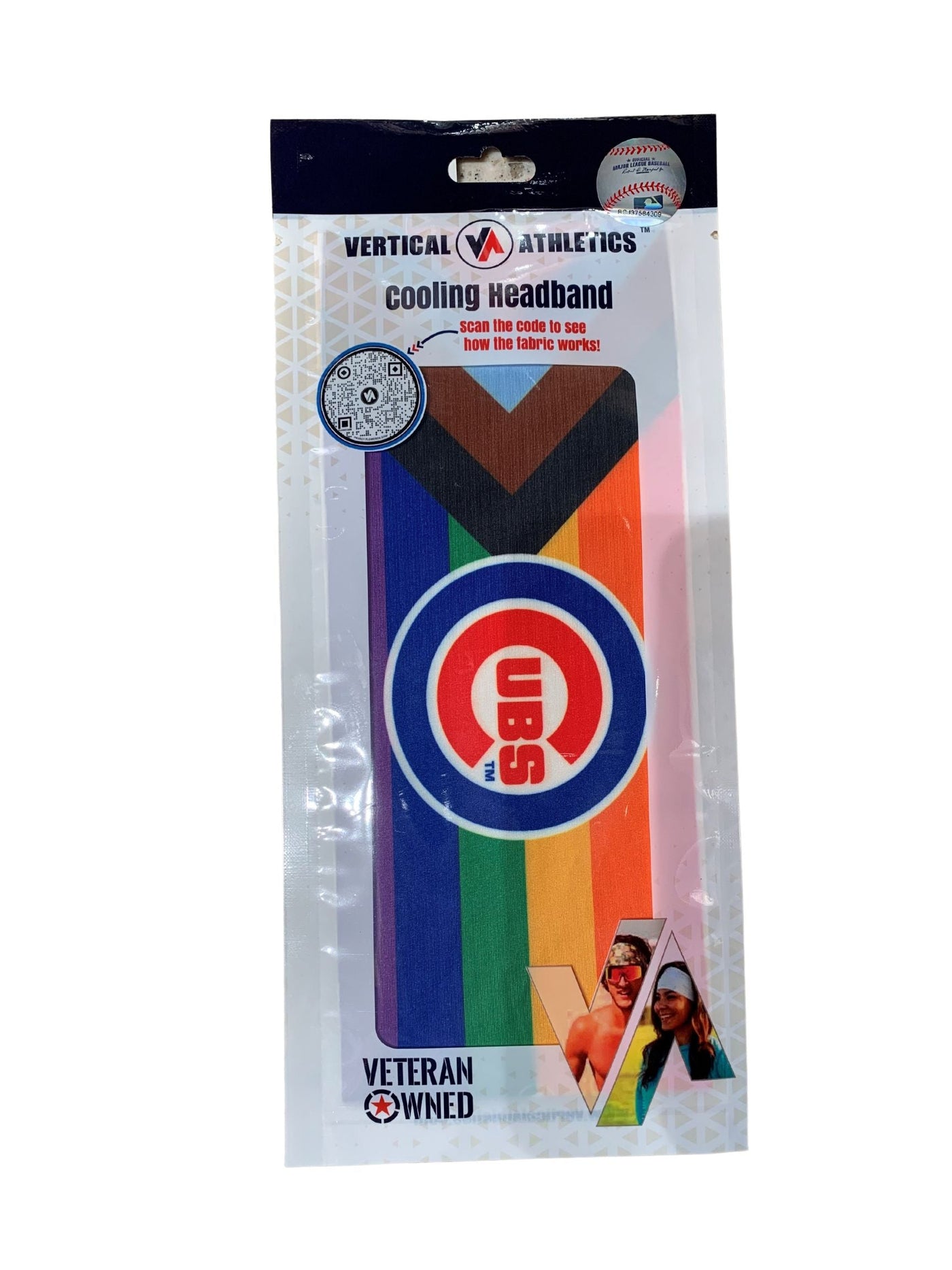 CHICAGO CUBS VERTICAL ATHLETICS C LOGO PRIDE HEADBAND