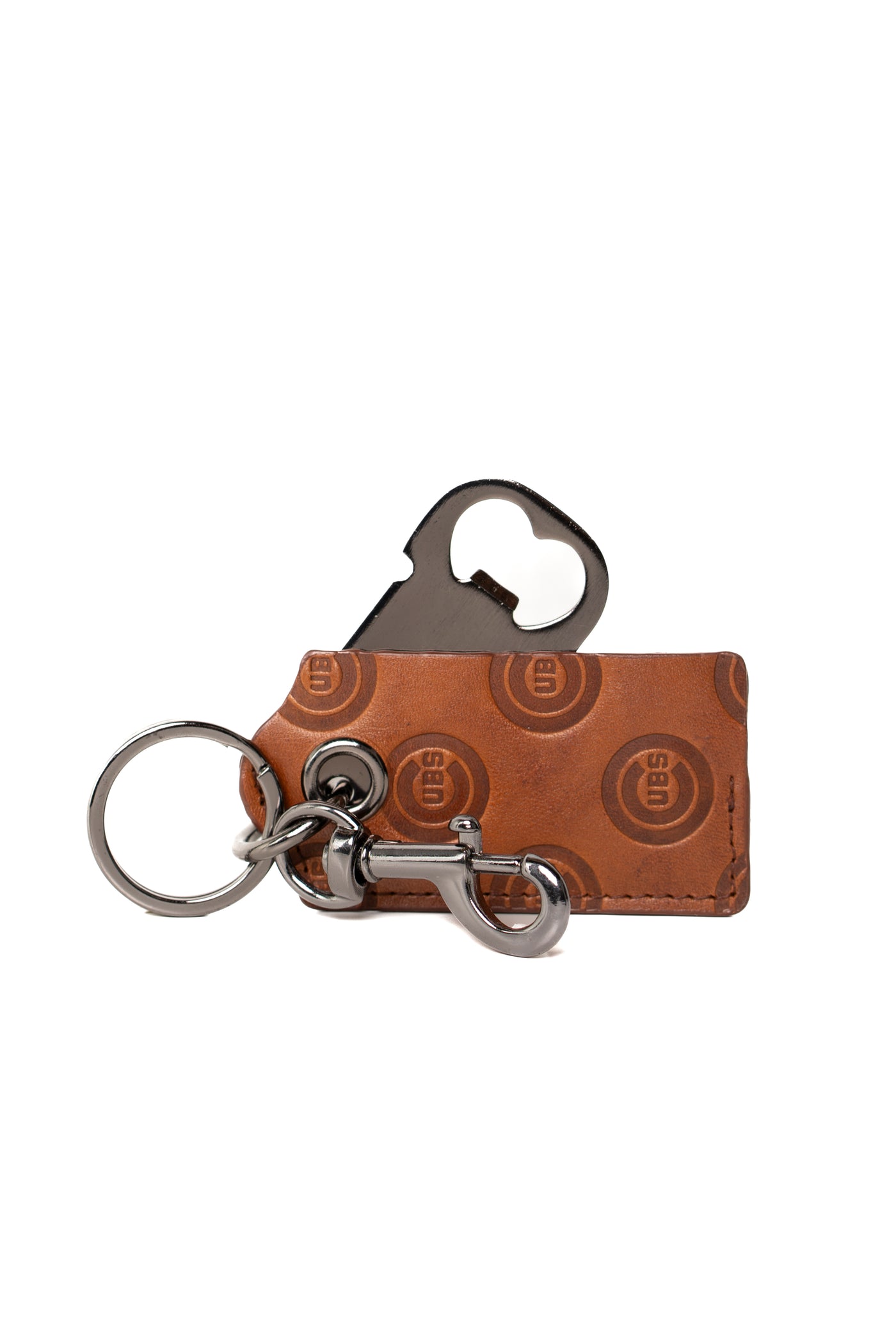 CHICAGO CUBS LUSSO C LOGO COGNAC LEATHER BOTTLE OPENER KEYCHAIN
