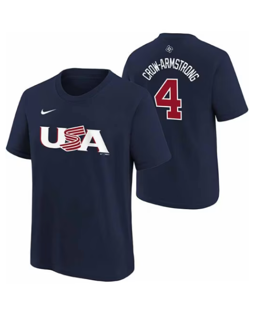 Pete Crow-Armstrong USA Baseball Navy Youth Tee by Nike OUTERSTUFF LLC