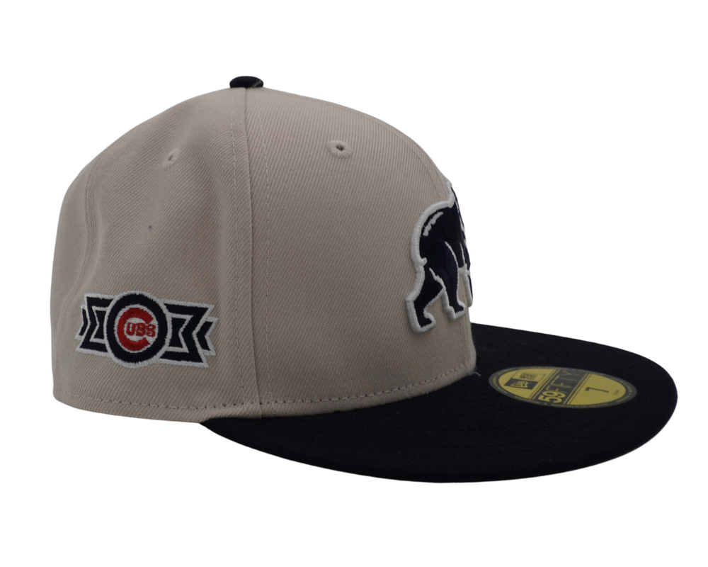 Chicago Cubs Spring Training Bear Stone/Navy 59FIFTY Fitted Cap by New Era Caps New Era