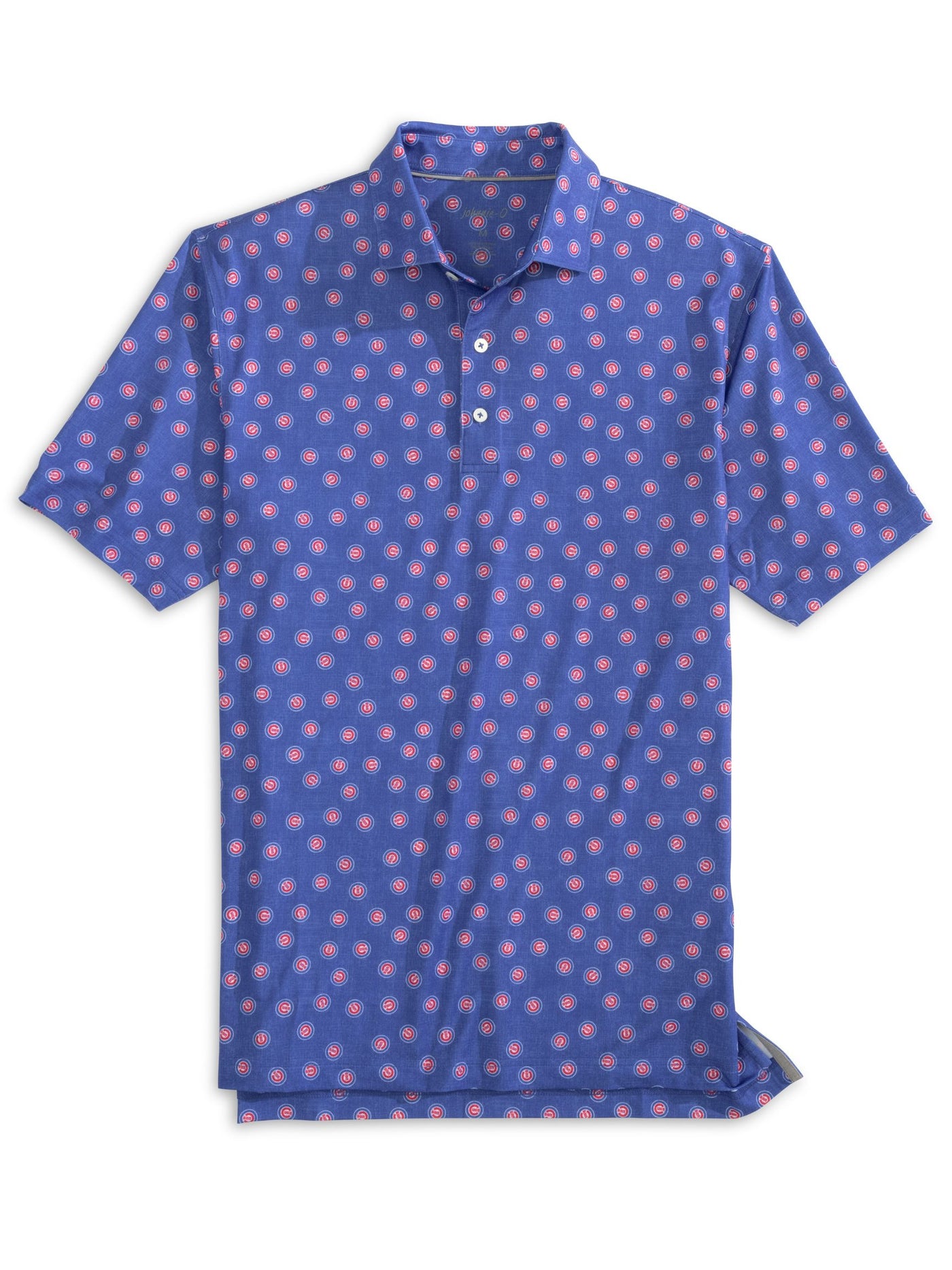 CHICAGO CUBS JOHNNIE O MEN'S BULLSEYE ALL OVER EXETER POLO