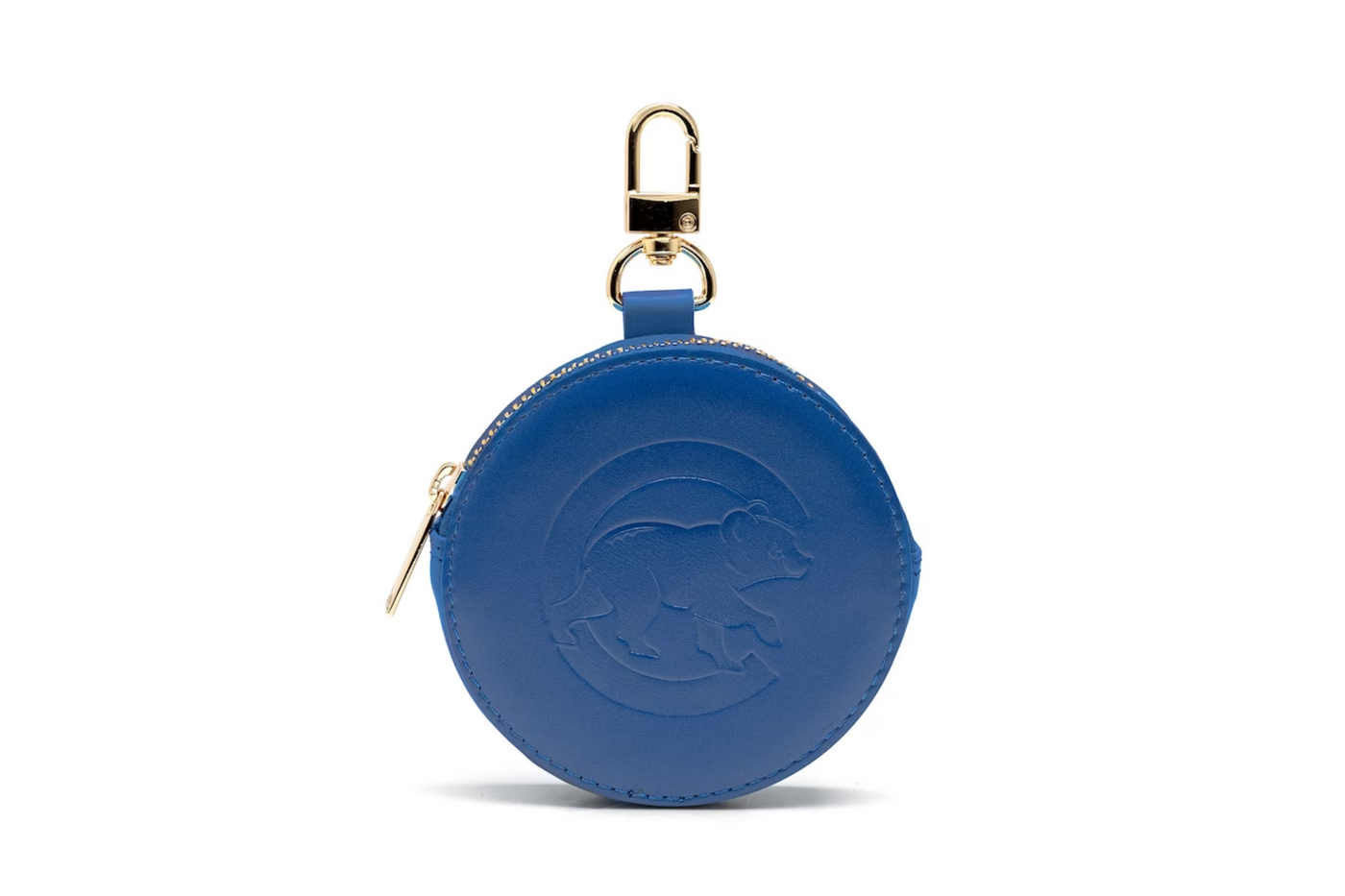 CHICAGO CUBS LUSSO WALKING BEAR BLUE LEATHER COIN POUCH