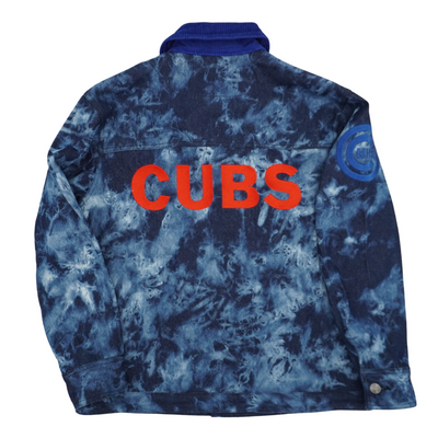 CHICAGO CUBS THE WILD COLLECTIVE WOMEN'S DISTRESSED DENIM JACKET
