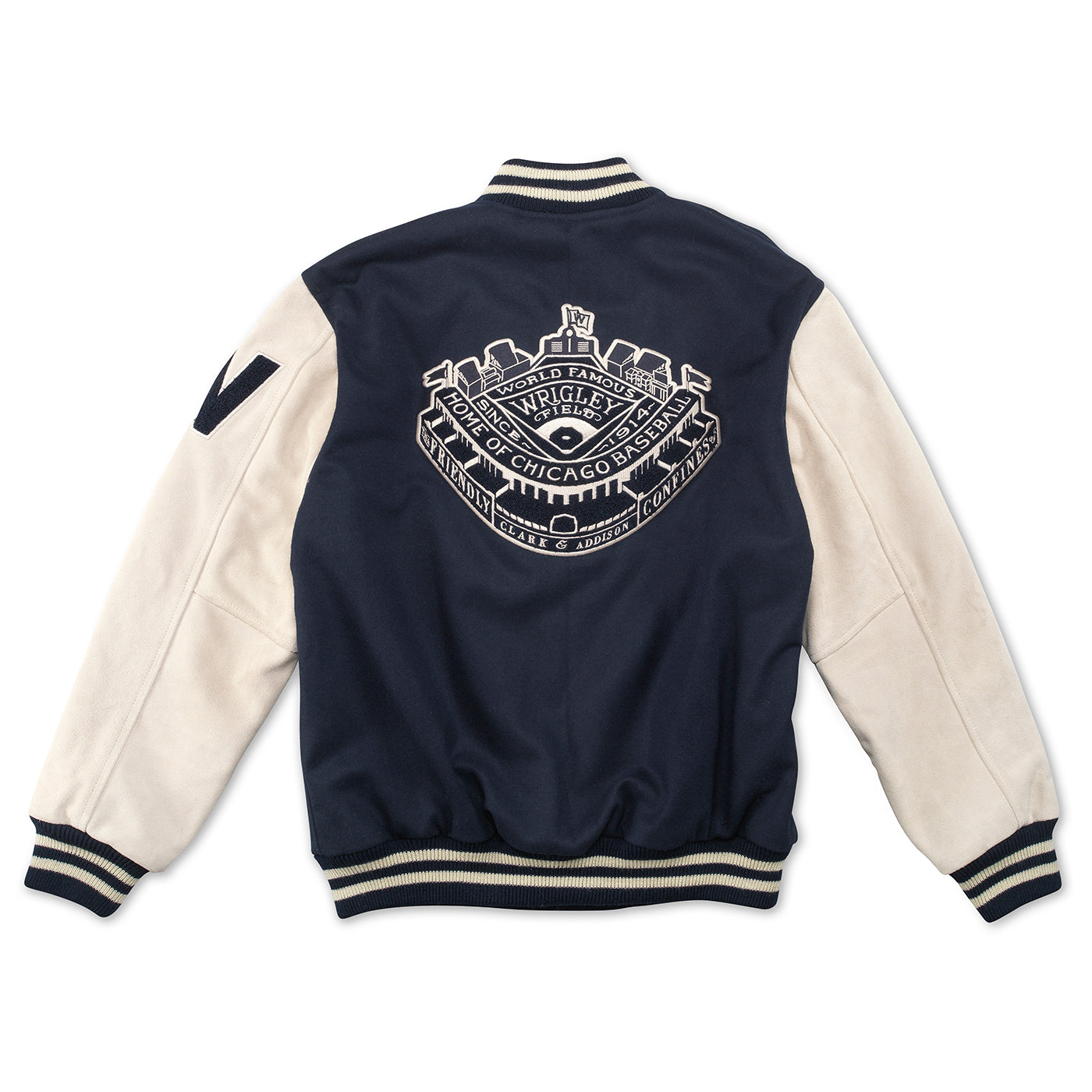 WRIGLEY FIELD AMERICAN NEEDLE MEN'S BALLPARK LETTERMAN JACKET