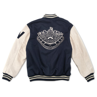 WRIGLEY FIELD AMERICAN NEEDLE MEN'S BALLPARK LETTERMAN JACKET