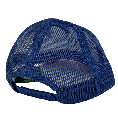 WRIGLEY FIELD AMERICAN NEEDLE RED WHITE AND BLUE TRUCKER CAP